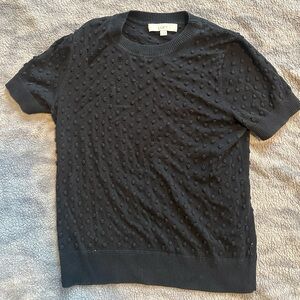 LOFT Black Ribbed Knit Sweater